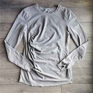 James Perse Gray Distressed Raw Edge Top | Grunge/Streetwear